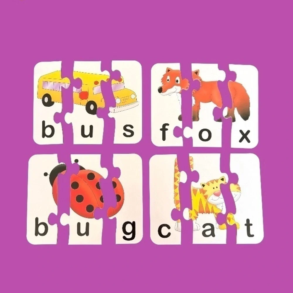 2 Boxes of Spelling & Montessori Touch Puzzles 3-5yrs like-new!